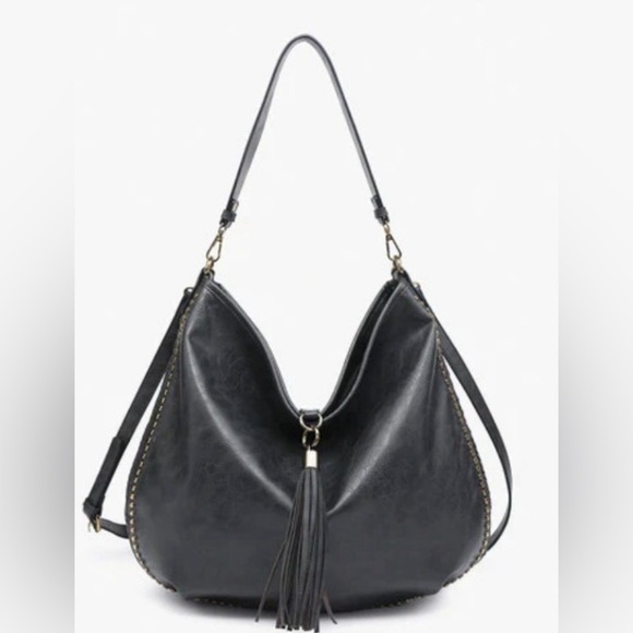 Jen & Co Handbags - NEW CHARCOAL DEMI DISTRESSED SLOUCHY HOBO